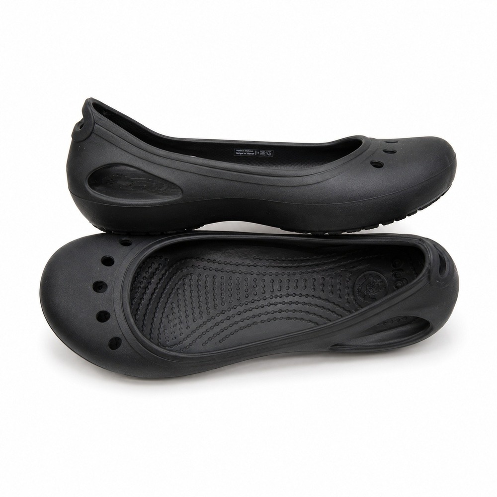 Crocs Kadee Ballet Flats Women's 10 Black Croslite Slip On Casual Comfort Shoes - Picture 1 of 8